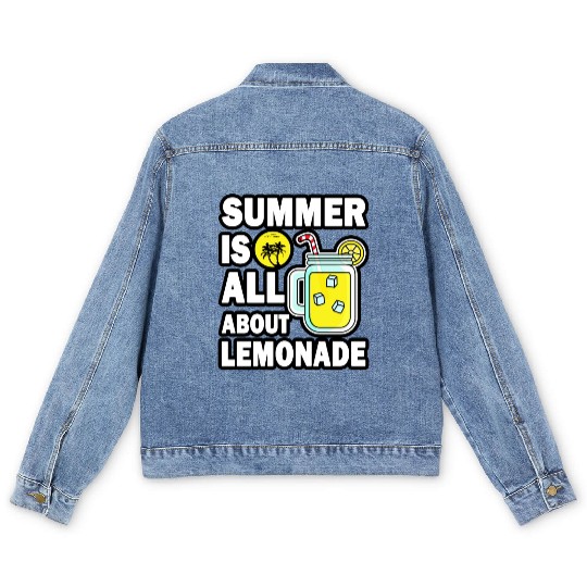 Lemonade Lover Summer Quote Men's Denim Jackets