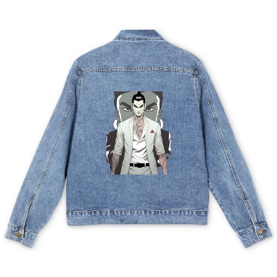Japan Yakuza Greeny Face Men's Denim Jackets