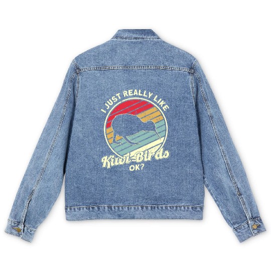 Bird Lover Endangered Species Kiwi Bird Men's Denim Jackets