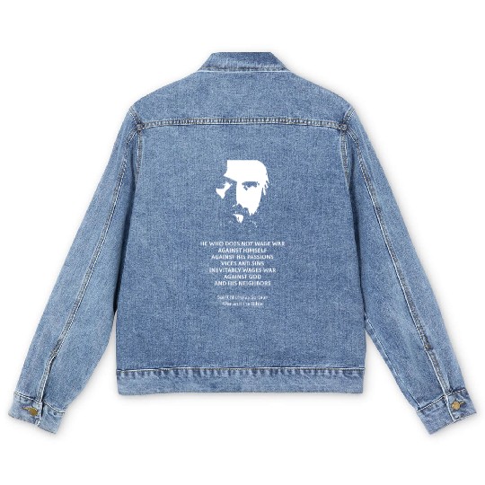 Saint Nicholas Serbian on the metaphysics of war Men's Denim Jackets