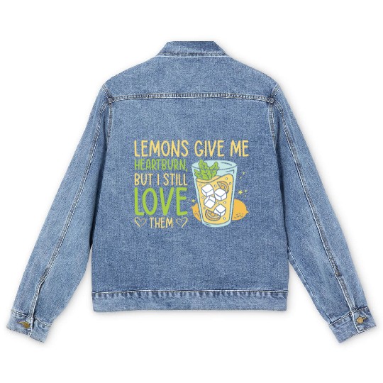Lemon Fruit Lemonade Citrus Men's Denim Jackets