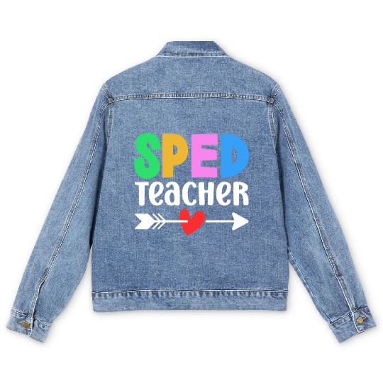 Sped Teacher Special Education Cute Awareness Men's Denim Jackets