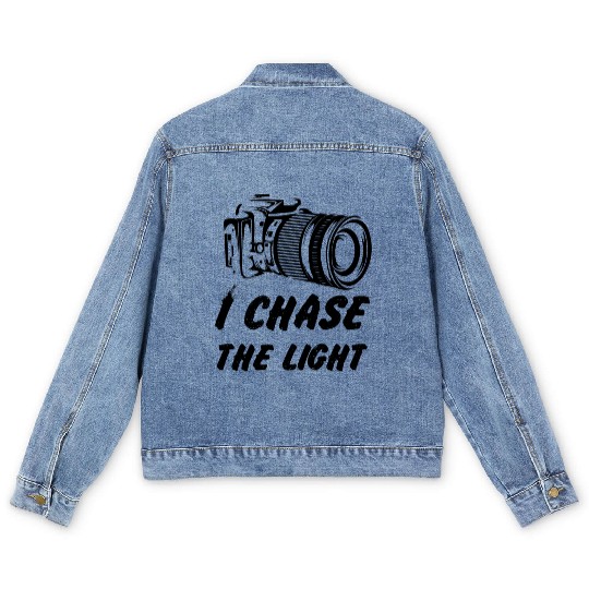 Funny Camera photography quote gift Men's Denim Jackets
