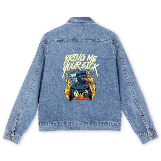 Plague Doctor Outfit Plague Doctor Mask Medicines Men's Denim Jackets