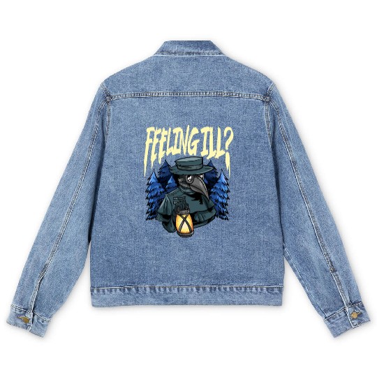 Plague Doctor Outfit Plague Doctor Mask Medicines Men's Denim Jackets