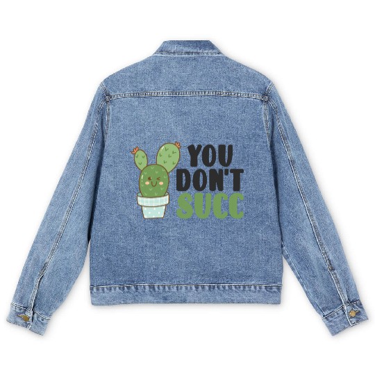 Plant Lover Cute Succulents Cacti Plants Men's Denim Jackets