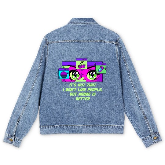 Anime Is Better Japanese Introvert Japan Antisocia Men's Denim Jackets
