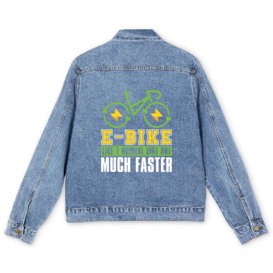 Cycling Cyclist E Bike Men's Denim Jackets