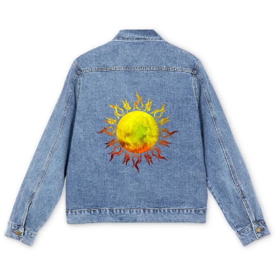 Burning Sun T Tattoo Star Universe Men's Denim Jackets