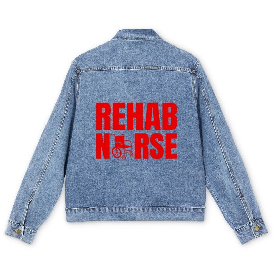 Rehab Nurse Physical Therapy Team Men's Denim Jackets
