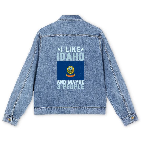 Idaho Flag US State Men's Denim Jackets