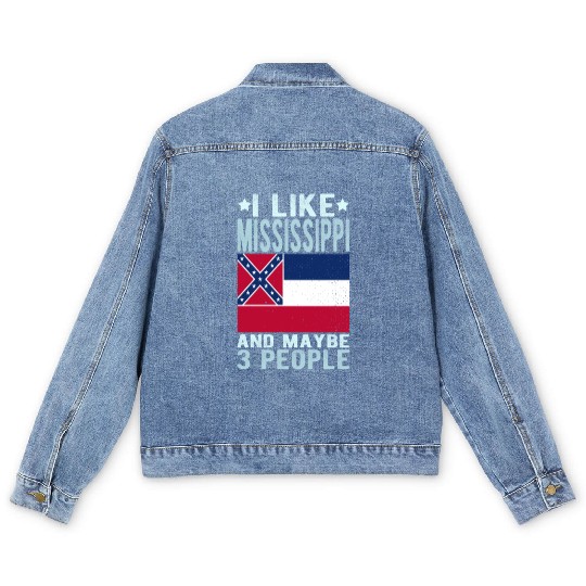 Mississippi Flag US State Men's Denim Jackets
