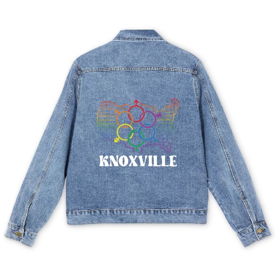 Knoxville Pride Month Pride Flag LGBT Community LG Men's Denim Jackets