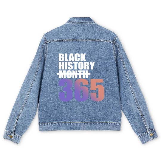 Black History Not Month But 365 Men's Denim Jackets