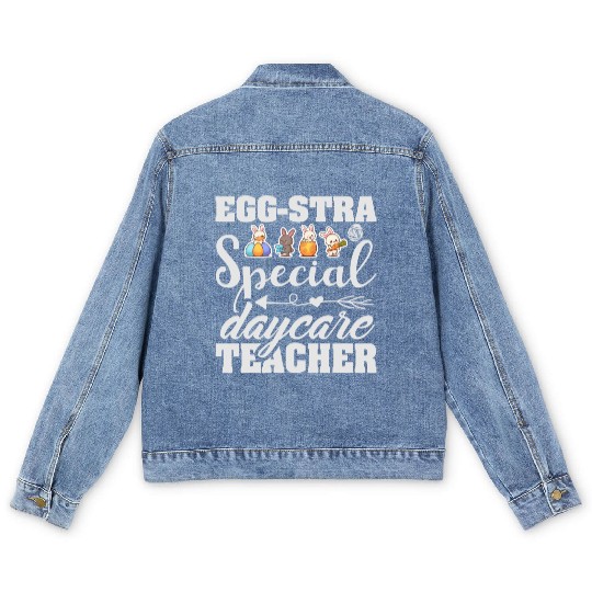 Egg Stra Special Daycare Teacher Men's Denim Jackets