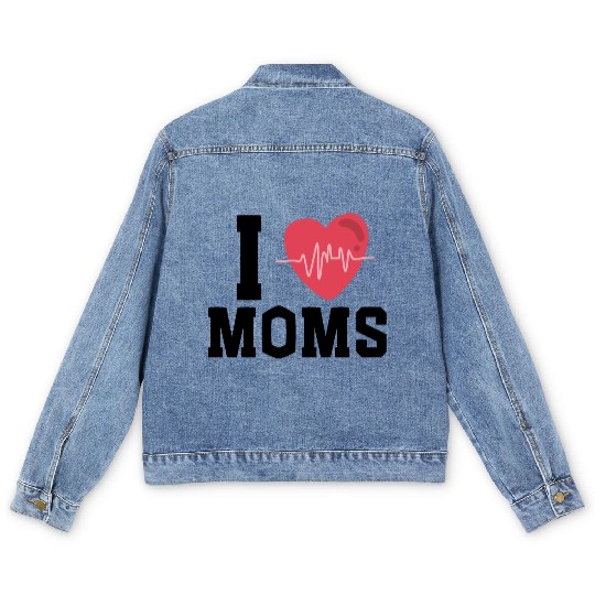 I Love Muscle Mommies Men's Denim Jackets