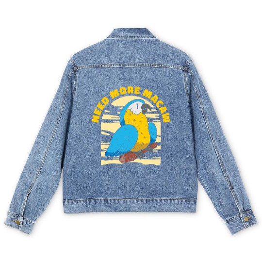 Macaw Parrot Lover Nature Zoo Animal Pet Men's Denim Jackets