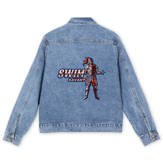 Swim Savant | Knight With Swim Trunks Men's Denim Jackets