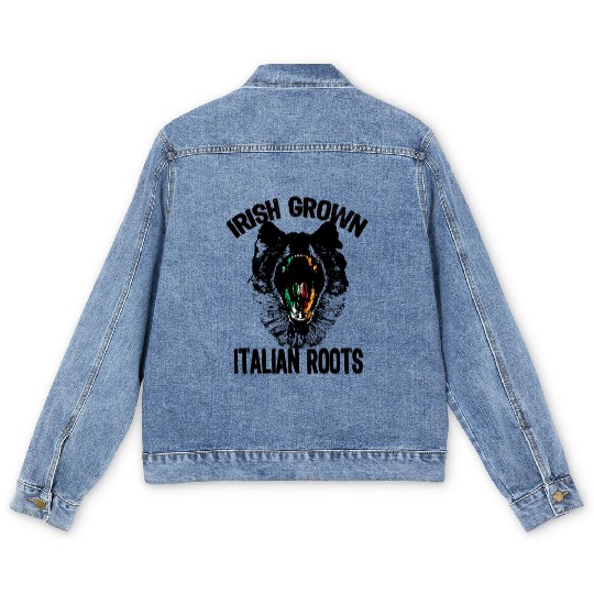 Irish grown with Italian roots,irish italian gifts Men's Denim Jackets