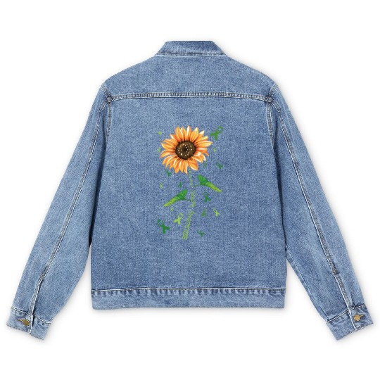 May Green Mental Health Awareness Sunflower Men's Denim Jackets