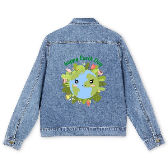 Happy Earth Day Men's Denim Jackets