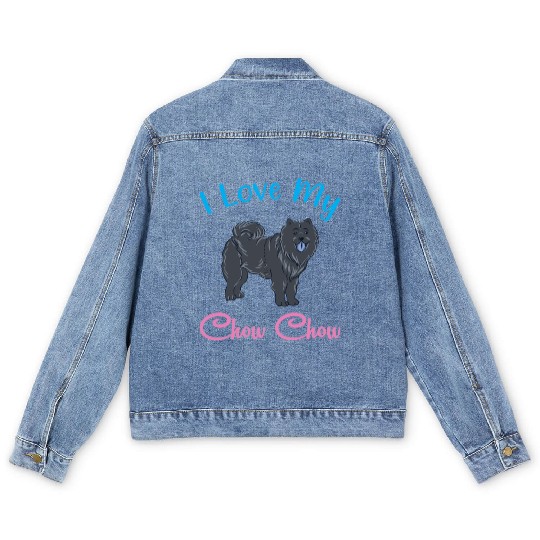 Chow Chow Owner Pet Puppy I Love My Chow Chow Men's Denim Jackets