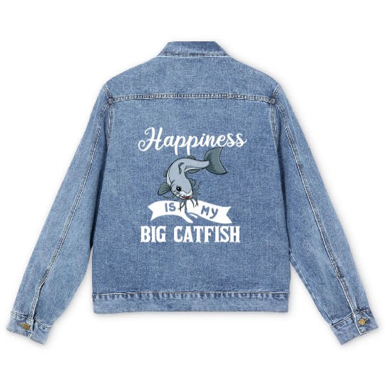 Catfish Fishing Gift Flathead Catfishing nostalgia Men's Denim Jackets