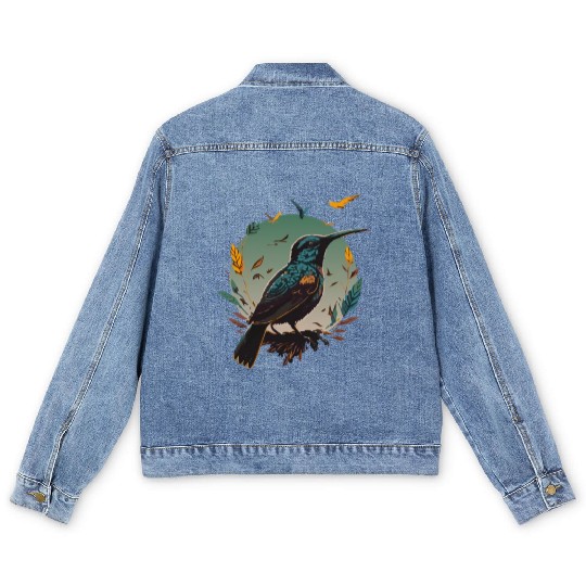 Nature Lovers - Charming Hummingbird Men's Denim Jackets