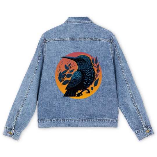 Nature Lovers - Charming Hummingbird Men's Denim Jackets