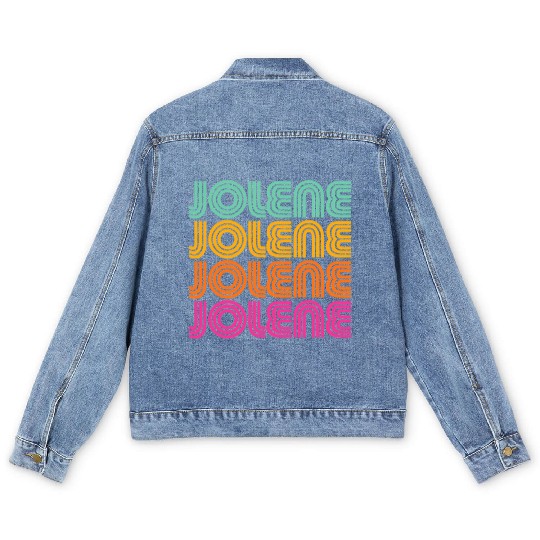 Jolene Retro Vintage 70s 80s Rainbow Pink Song Sun Men's Denim Jackets