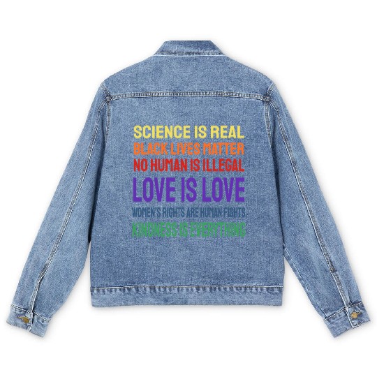 Science Is Real Black Lives Matter Men's Denim Jackets