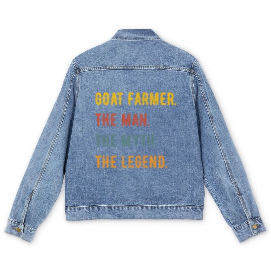 Goat Farmer Man Myth The Legend Men's Denim Jackets