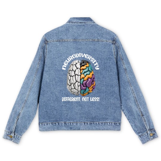 "Different, Not Less" Neurodiversity Men's Denim Jackets