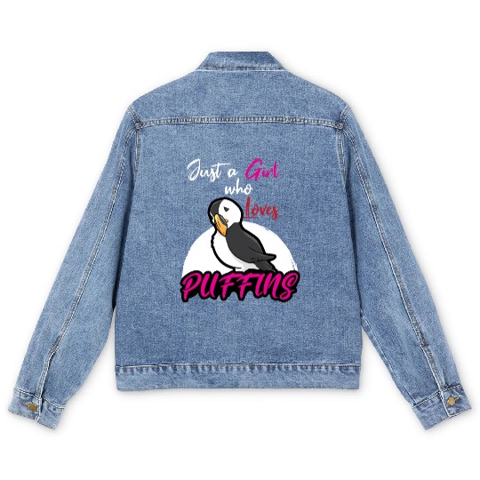 Puffin Lover Puffins Men's Denim Jackets