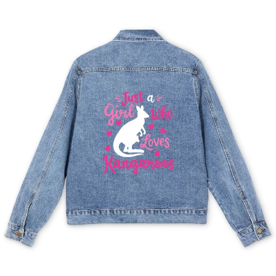 Kangaroo Australia Australian Kangaroo Lover Men's Denim Jackets