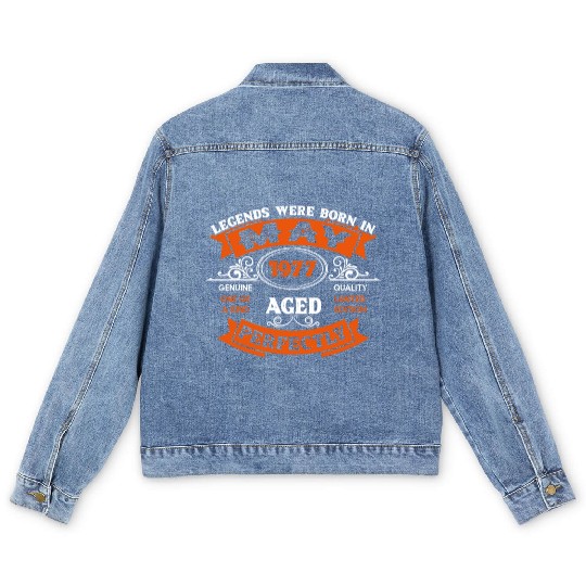 Legends Were Born In May 1977 Birthday Men's Denim Jackets