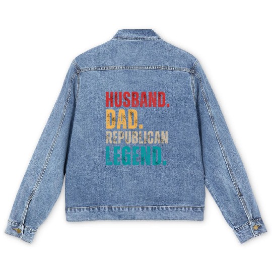 Husband Dad Republican Legend Republican Supporter Men's Denim Jackets