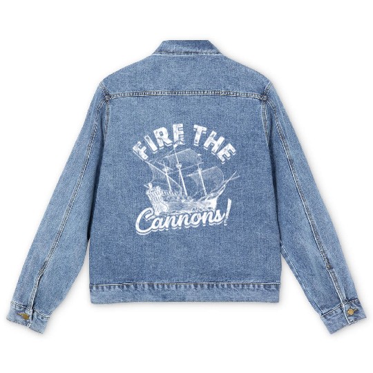 fire the cannons! - Pirate Men's Denim Jackets