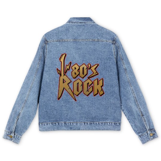 80s Rock Music Genre Eighties Vibe Retro Musician Men's Denim Jackets