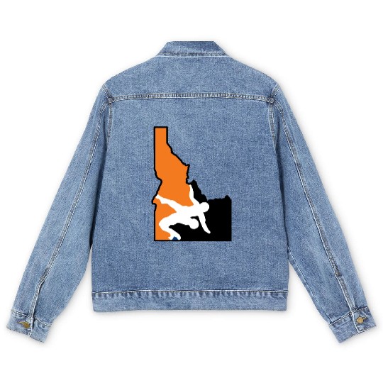 Idaho Wrestling (State Colors) Men's Denim Jackets