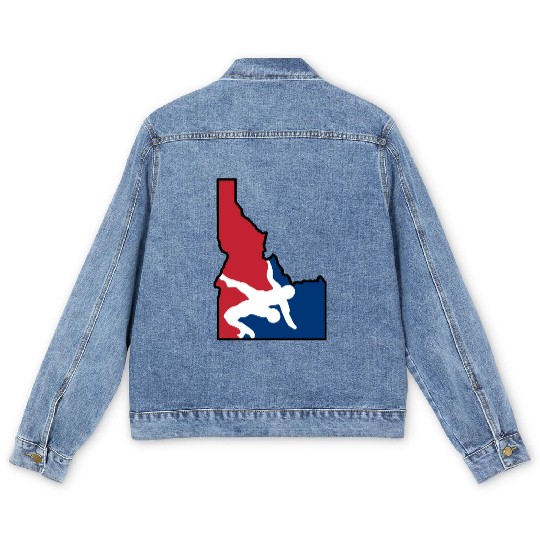 Idaho Wrestling (USA Colors) Men's Denim Jackets