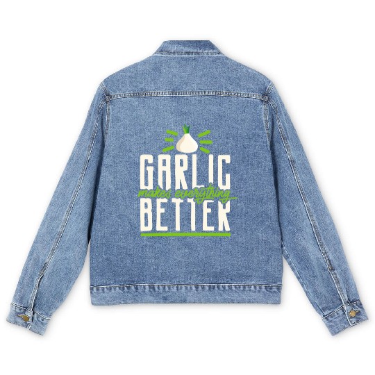 Garlic Garlic Cloves Garlic Lover Cooking Men's Denim Jackets