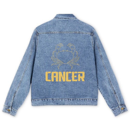 Cancer Zodiac Sign, astrology design, the crab Men's Denim Jackets