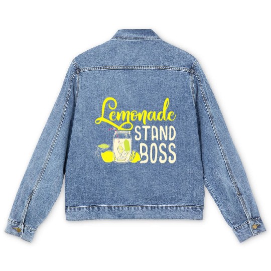 Lemonade Stand Boss Funny Lemon Juice Businesslemo Men's Denim Jackets