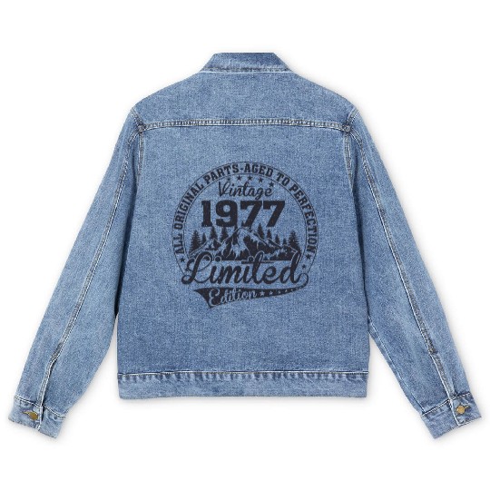 1977 vintage Birthday since 1977 Men's Denim Jackets