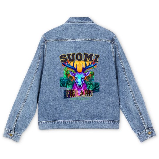 SUOMI FINLAND Powered by Sisu Reindeer edition Men's Denim Jackets