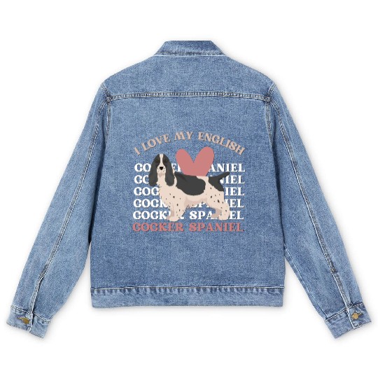 I love my English Cocker Spaniel dog mom dog dad Men's Denim Jackets