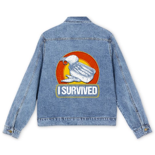 I Survived Swedish Surströmming Men's Denim Jackets