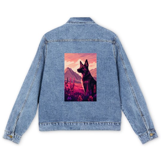 Belgian Malinois Nature Men's Denim Jackets