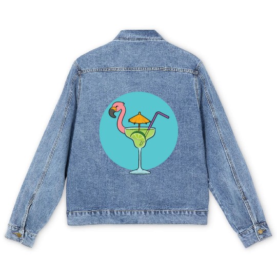 Flamingo Cocktail Men's Denim Jackets